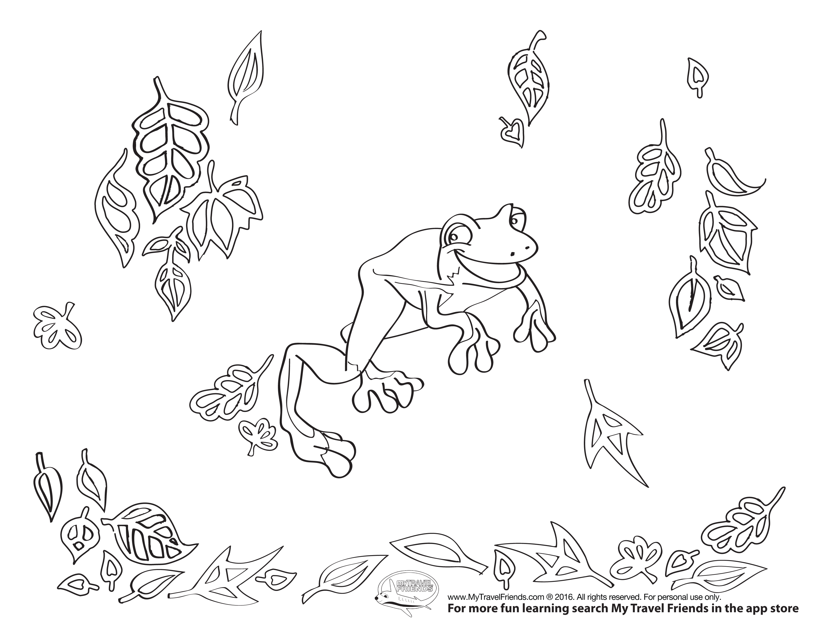 Bonzo and leaves coloring page large size